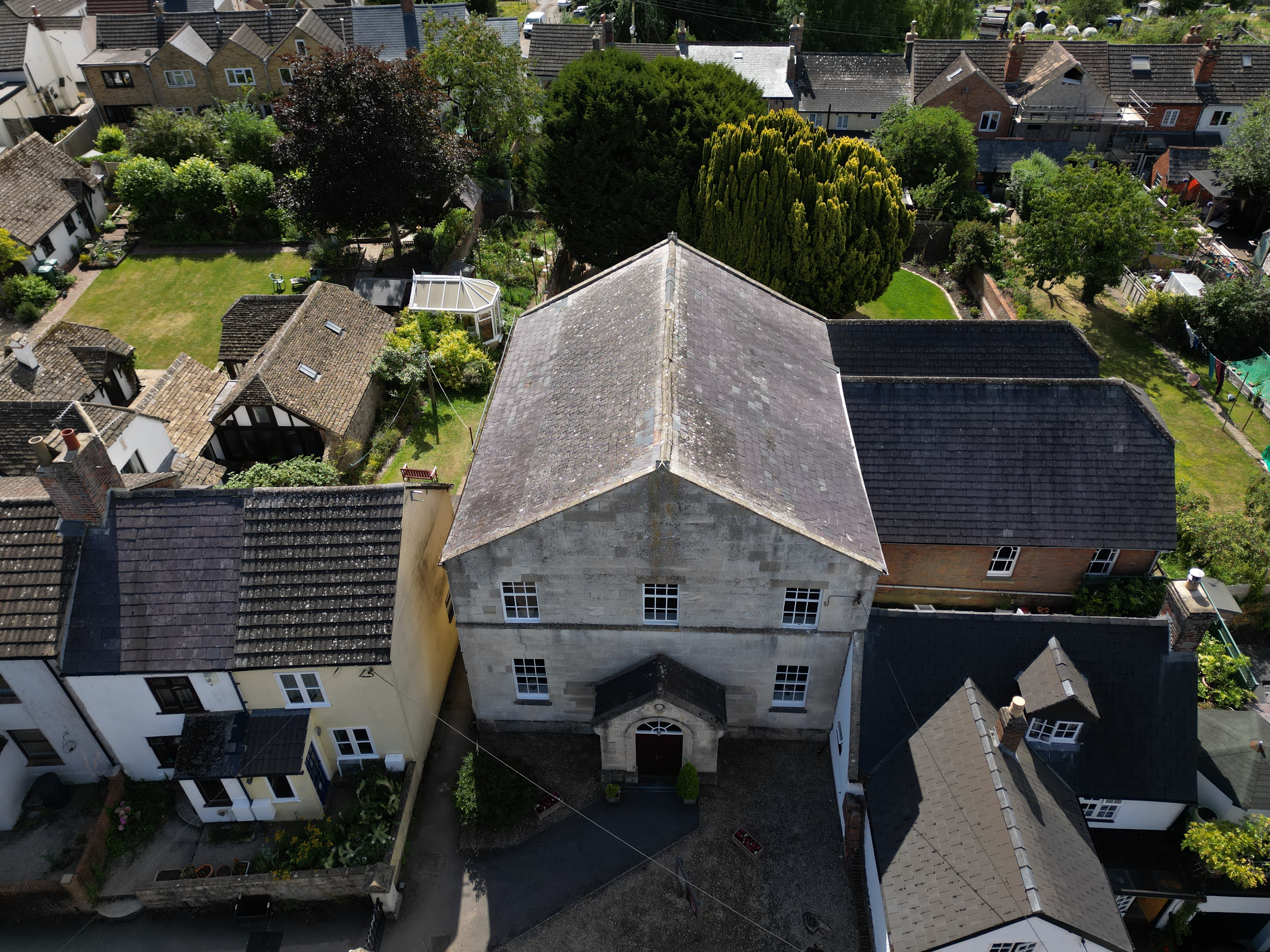 Aerial photograph of the church